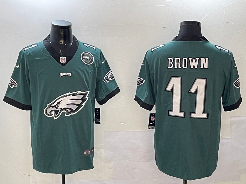 Men Philadelphia Eagles 11 Brown green 2025 Nike NFL jersey style 018